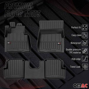 Mercedes G Class W463 Floor Mat - Omac - Proline Premium TPE 3 Pcs - Black - '99-'18